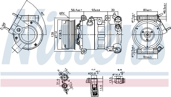 Nissens 890599 - Compressor, air conditioning autospares.lv