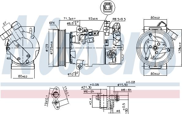 Nissens 890586 - Compressor, air conditioning autospares.lv