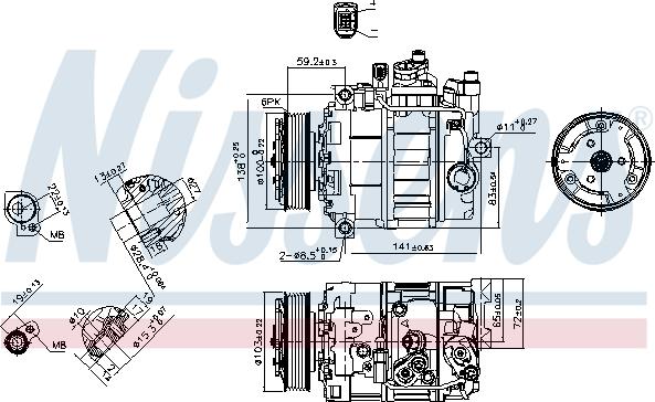 Nissens 89052 - Compressor, air conditioning autospares.lv