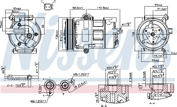 Nissens 890698 - Compressor, air conditioning autospares.lv