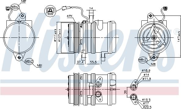Nissens 890697 - Compressor, air conditioning autospares.lv