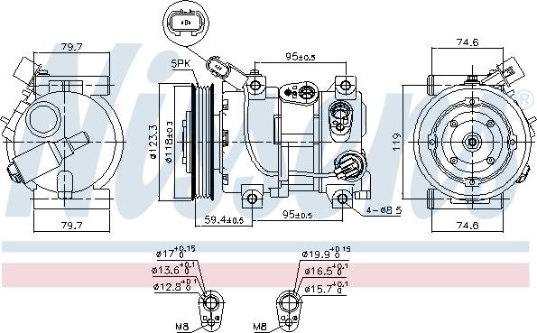 Nissens 890652 - Compressor, air conditioning autospares.lv