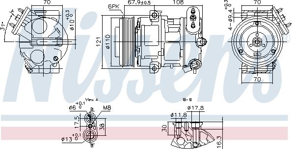 Nissens 890663 - Compressor, air conditioning autospares.lv