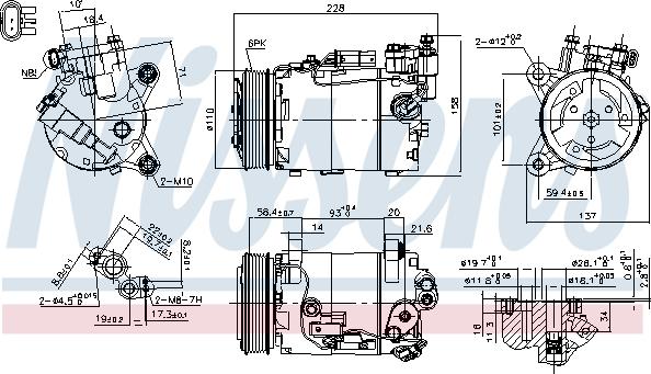 Nissens 890601 - Compressor, air conditioning autospares.lv