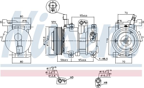 Nissens 890683 - Compressor, air conditioning autospares.lv