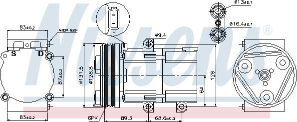 Nissens 89068 - Compressor, air conditioning autospares.lv