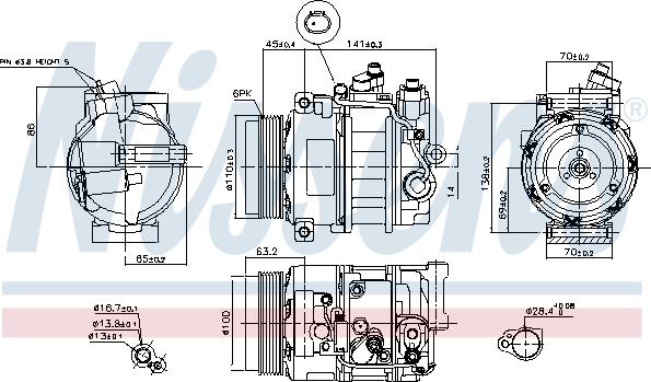 Nissens 890634 - Compressor, air conditioning autospares.lv