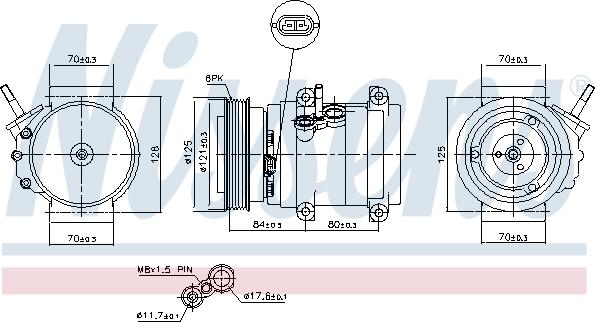 Nissens 890679 - Compressor, air conditioning autospares.lv