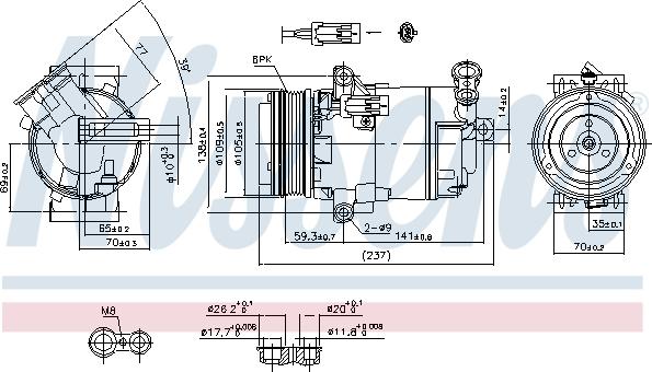 Nissens 890006 - Compressor, air conditioning autospares.lv