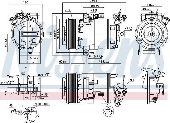 Nissens 890015 - Compressor, air conditioning autospares.lv
