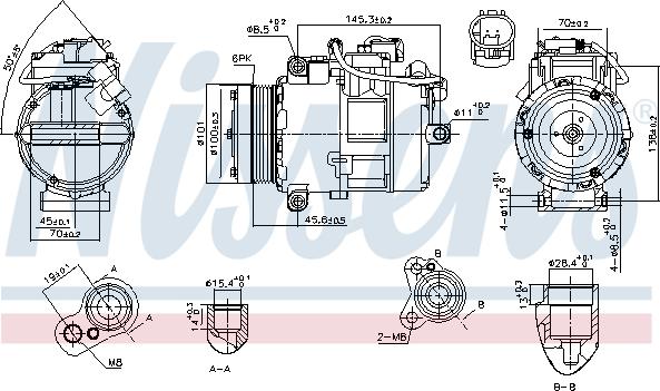 Nissens 890012 - Compressor, air conditioning autospares.lv