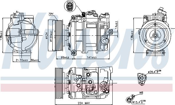 Nissens 890025 - Compressor, air conditioning autospares.lv