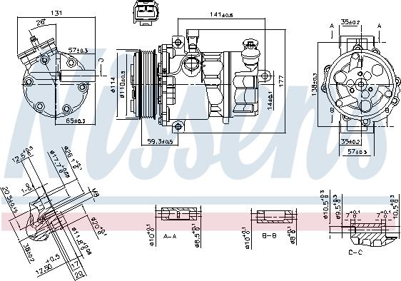 Nissens 890074 - Compressor, air conditioning autospares.lv