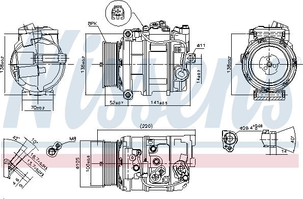 Nissens 890197 - Compressor, air conditioning autospares.lv