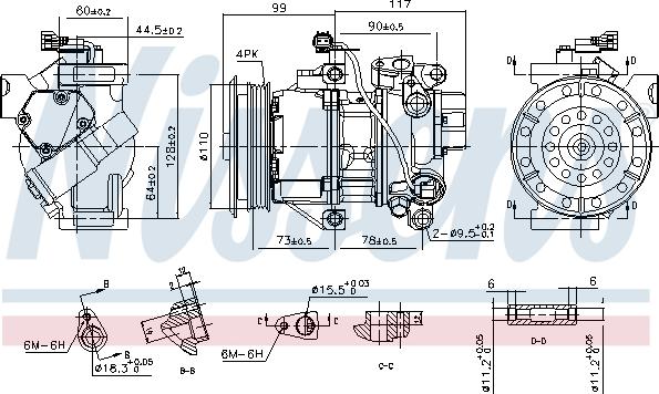 Nissens 890145 - Compressor, air conditioning autospares.lv