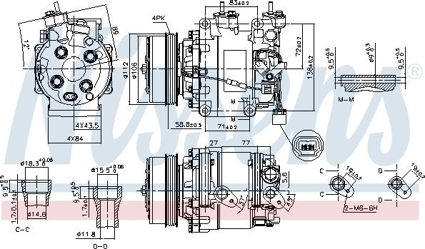 Nissens 890155 - Compressor, air conditioning autospares.lv