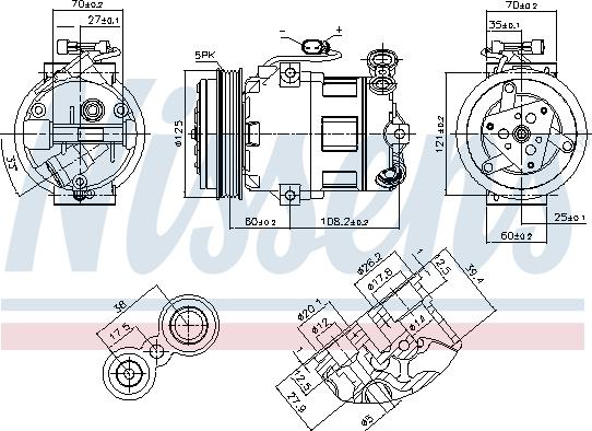 Nissens 890185 - Compressor, air conditioning autospares.lv