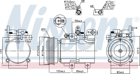 Nissens 890130 - Compressor, air conditioning autospares.lv