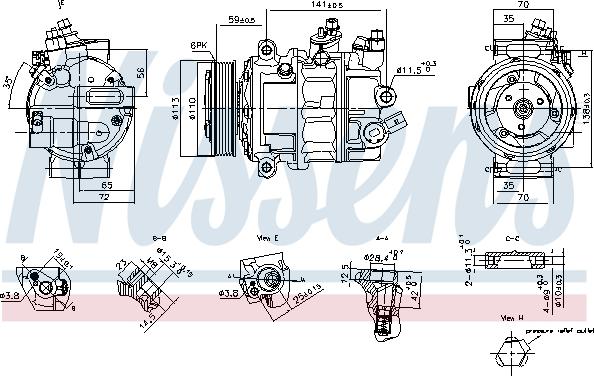 Nissens 890893 - Compressor, air conditioning autospares.lv