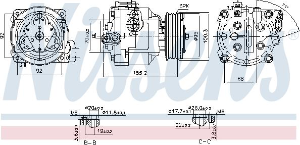 Nissens 890806 - Compressor, air conditioning autospares.lv