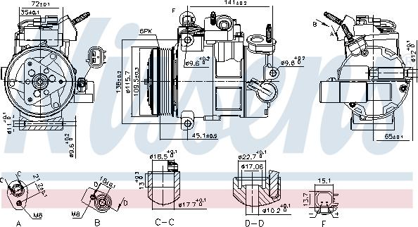 Nissens 890800 - Compressor, air conditioning autospares.lv