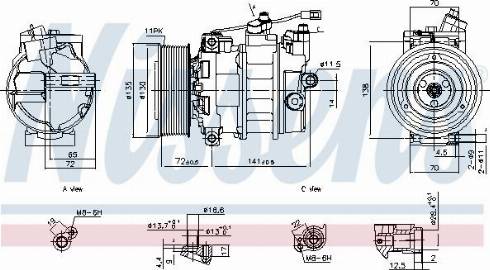 Nissens 890884 - Compressor, air conditioning autospares.lv