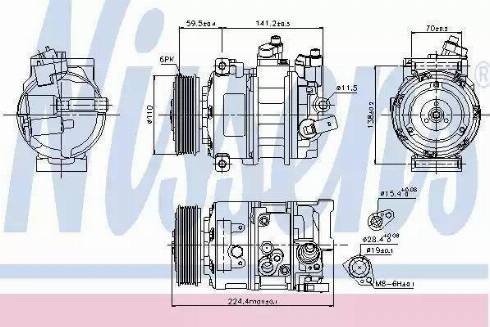 Nissens 890396 - Compressor, air conditioning autospares.lv