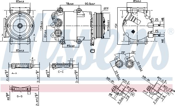 Nissens 890392 - Compressor, air conditioning autospares.lv