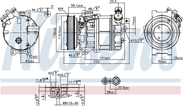 Nissens 890354 - Compressor, air conditioning autospares.lv