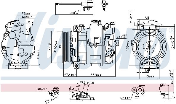 Nissens 890306 - Compressor, air conditioning autospares.lv