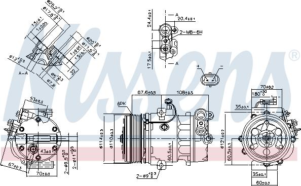 Nissens 890388 - Compressor, air conditioning autospares.lv