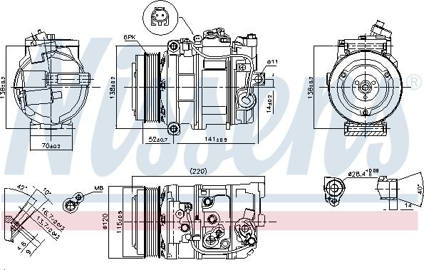 Nissens 890379 - Compressor, air conditioning autospares.lv