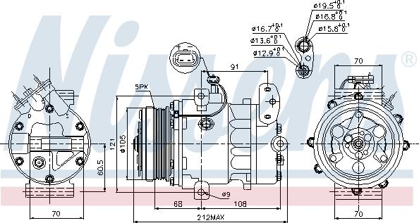 Nissens 89037 - Compressor, air conditioning autospares.lv
