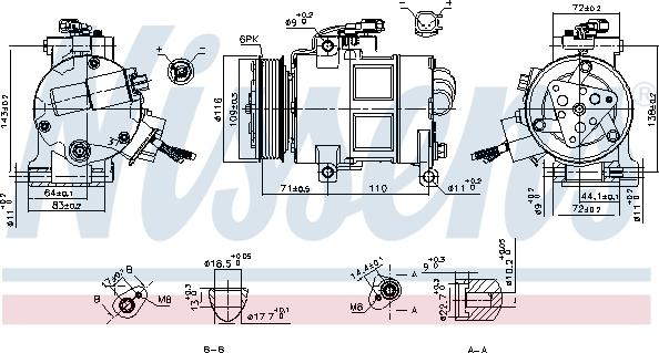 Nissens 890249 - Compressor, air conditioning autospares.lv