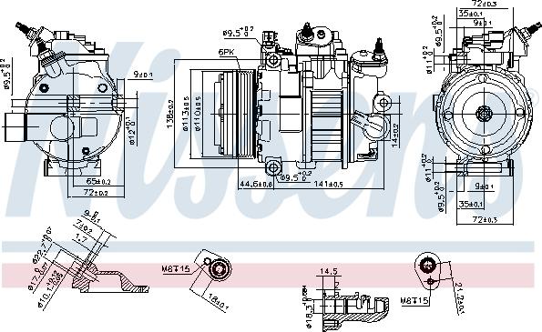 Nissens 890250 - Compressor, air conditioning autospares.lv