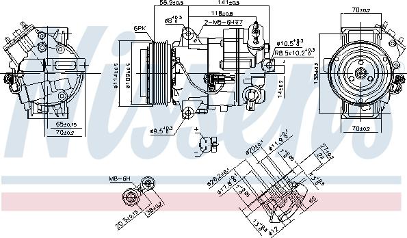 Nissens 890263 - Compressor, air conditioning autospares.lv