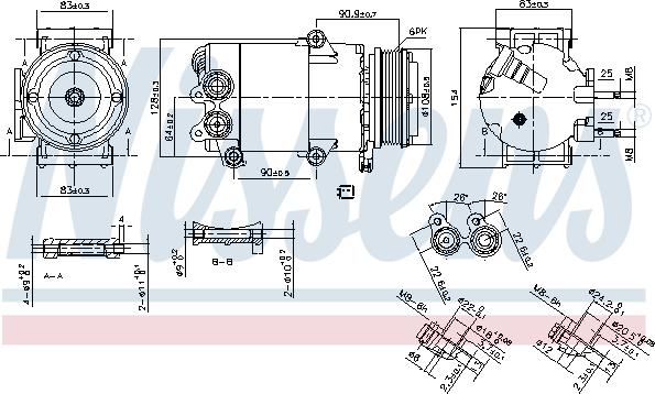 Nissens 890216 - Compressor, air conditioning autospares.lv