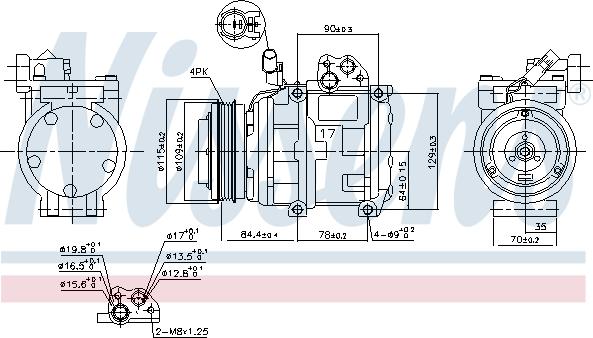 Nissens 890282 - Compressor, air conditioning autospares.lv