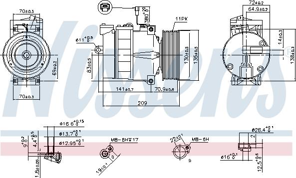 Nissens 89028 - Compressor, air conditioning autospares.lv