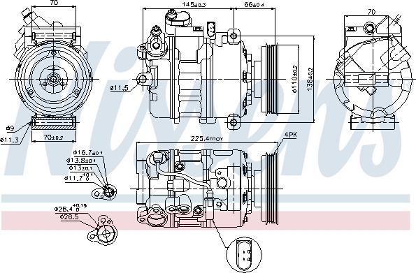 Nissens 89023 - Compressor, air conditioning autospares.lv
