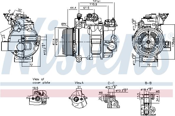 Nissens 890793 - Compressor, air conditioning autospares.lv