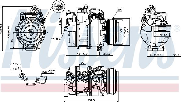 Nissens 89075 - Compressor, air conditioning autospares.lv