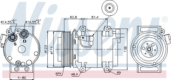 Nissens 89070 - Compressor, air conditioning autospares.lv