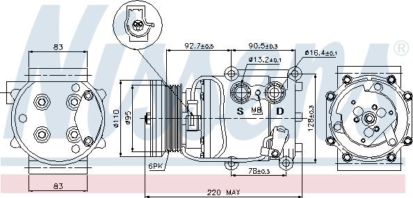 Nissens 89071 - Compressor, air conditioning autospares.lv