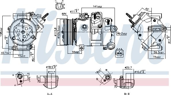 Nissens 890772 - Compressor, air conditioning autospares.lv