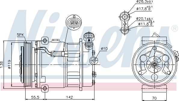 Nissens 89157 - Compressor, air conditioning autospares.lv