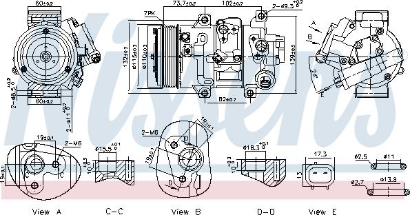 Nissens 891069 - Compressor, air conditioning autospares.lv