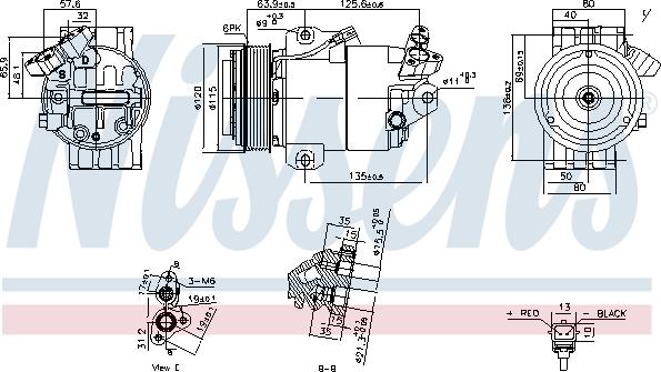 Nissens 891012 - Compressor, air conditioning autospares.lv