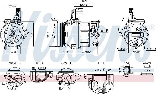 Nissens 891034 - Compressor, air conditioning autospares.lv