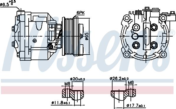 Nissens 891078 - Compressor, air conditioning autospares.lv